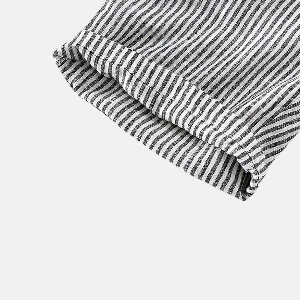 Men's Linen Shorts with Striped Design
