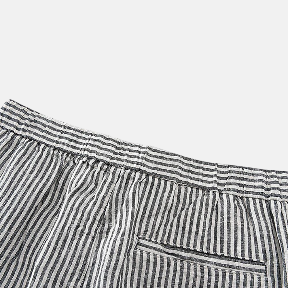 Men's Linen Shorts with Striped Design