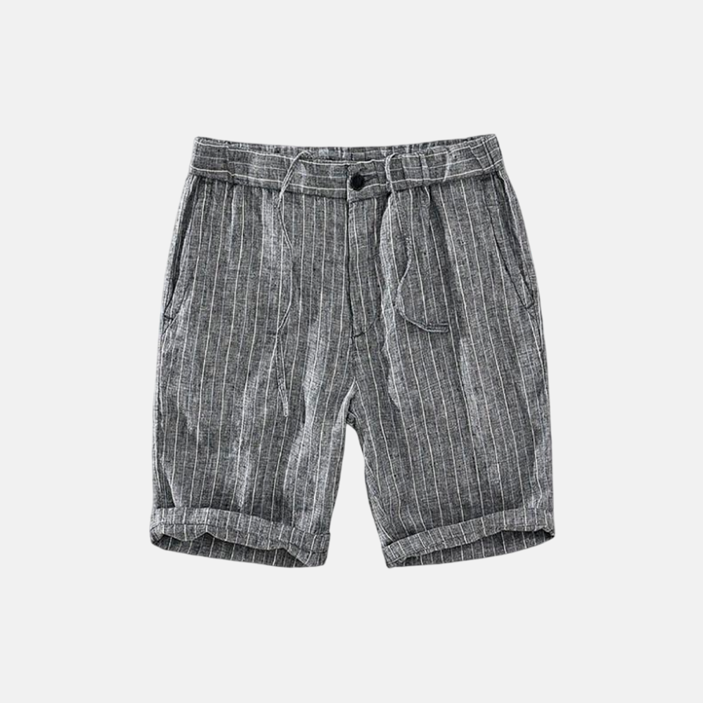 Men's Linen Shorts with Striped Design
