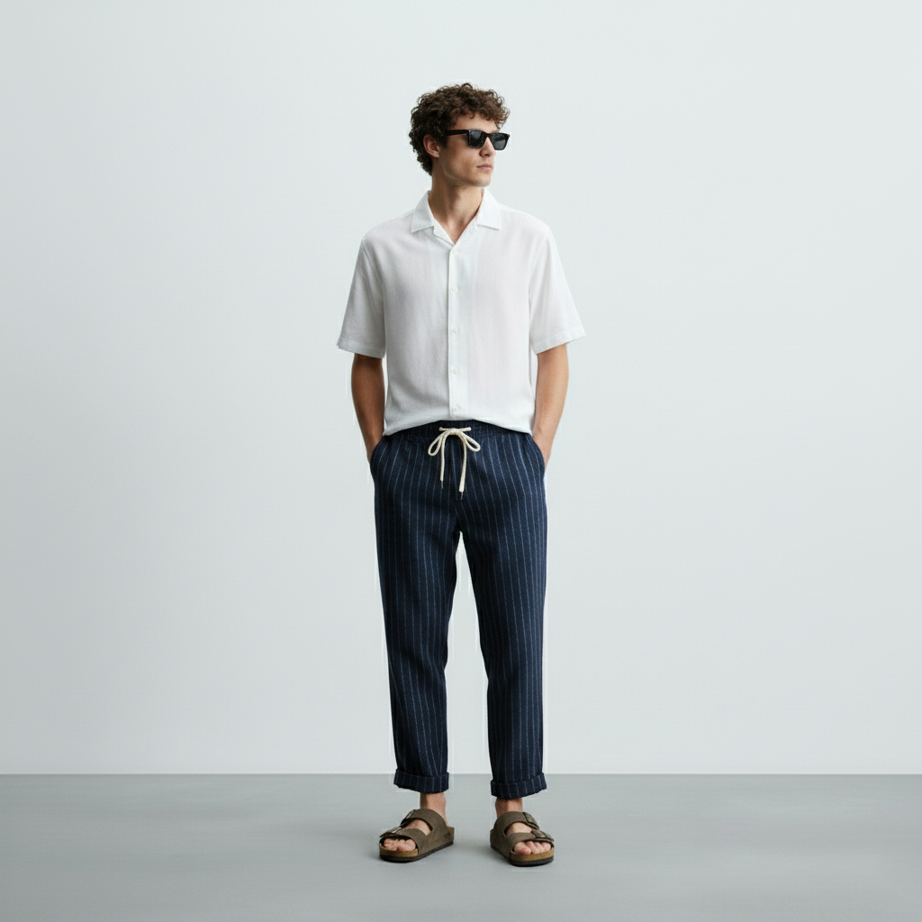 Men's Linen Trousers Cassis