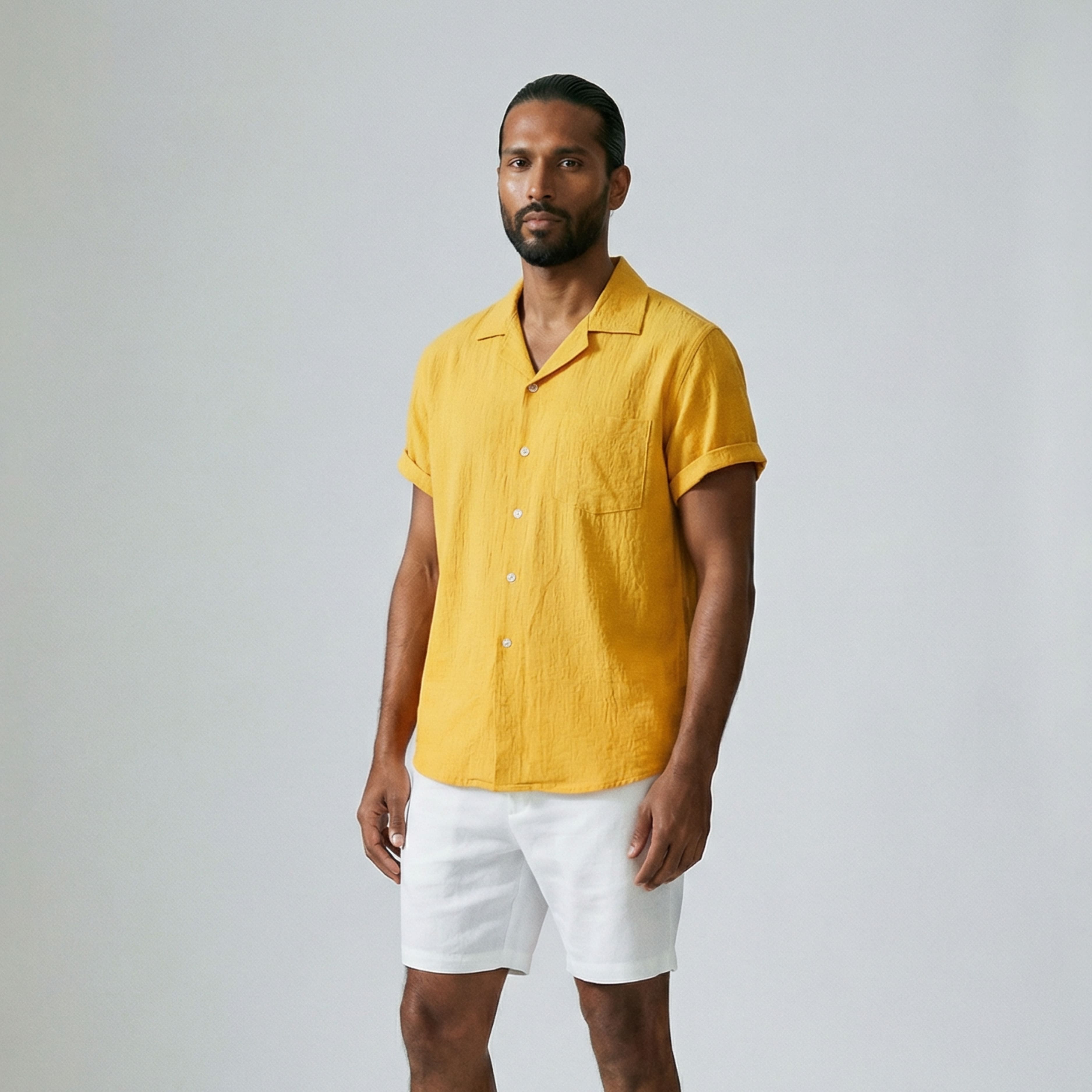 Men's Linen Tourist Collar Shirt