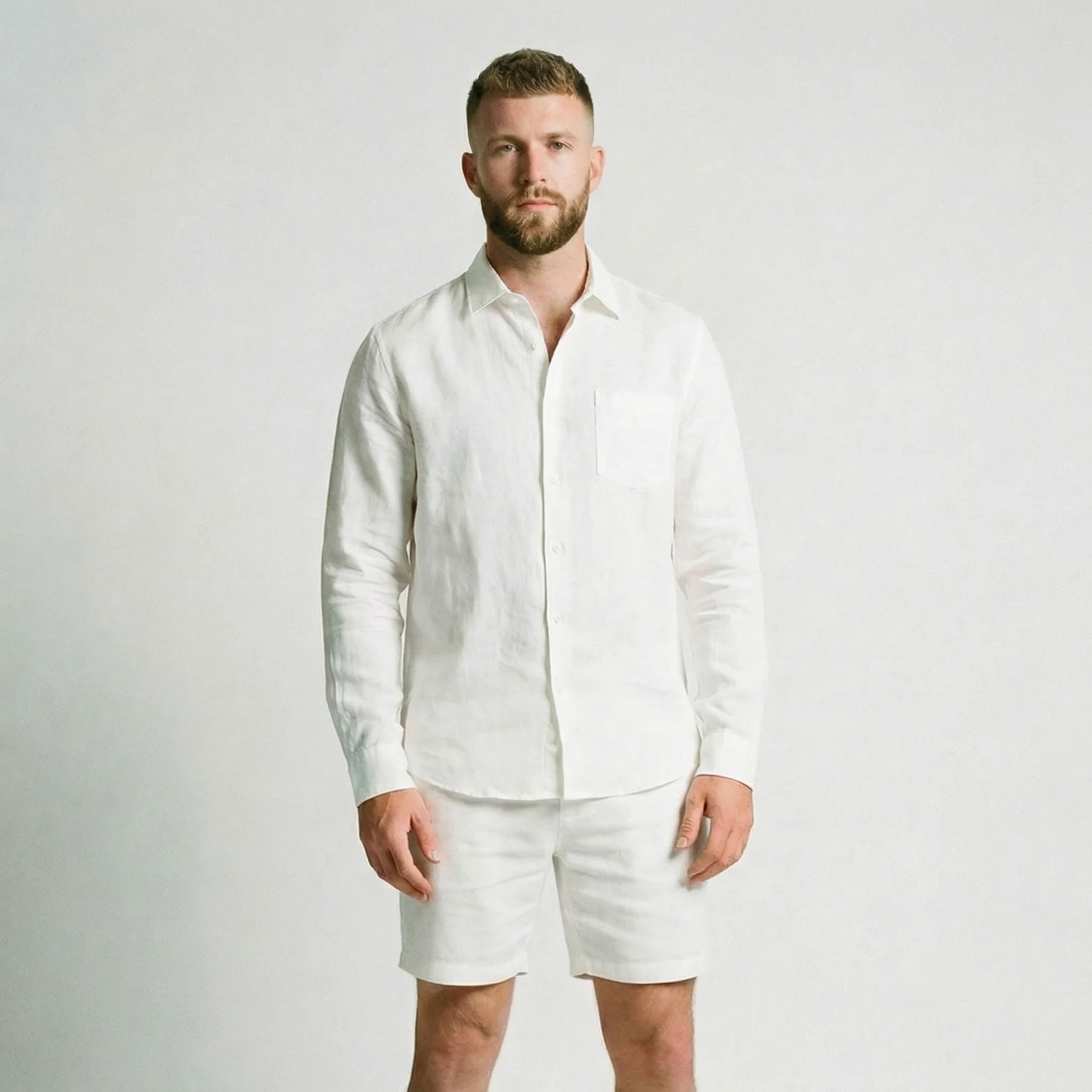 Men's Linen Shirt with Pocket