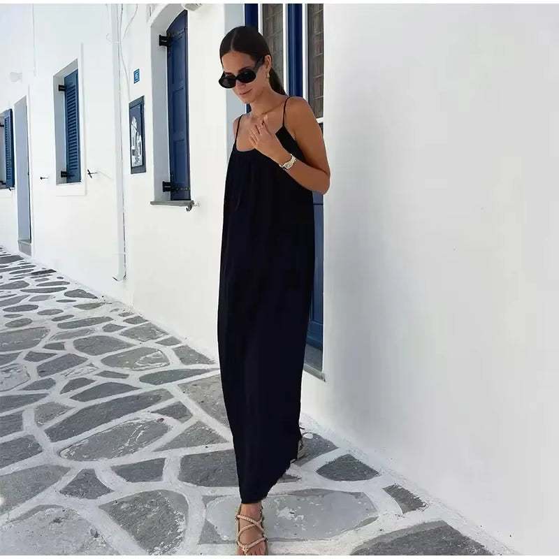 Vestido Luna Backless — Largo Sin Espalda con Tirantes Ajustables