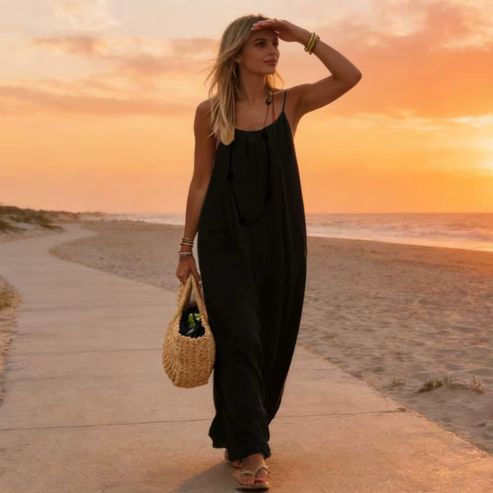Vestido Luna Backless — Largo Sin Espalda con Tirantes Ajustables