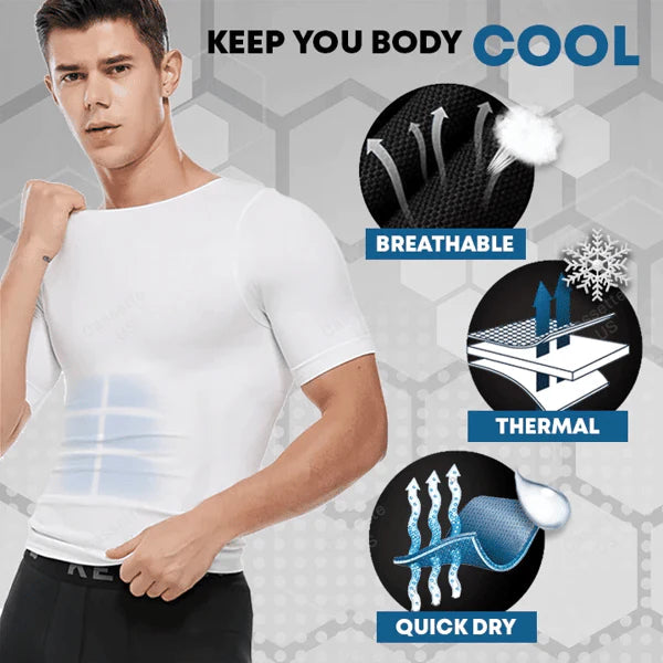 🔥Camiseta de compresión para hombre, corte ajustado, moldeadora del cuerpo