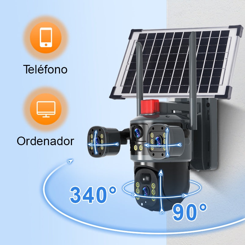 🎥 Cúpula solar de 360° de triple lente Camera✈️ envío grati
