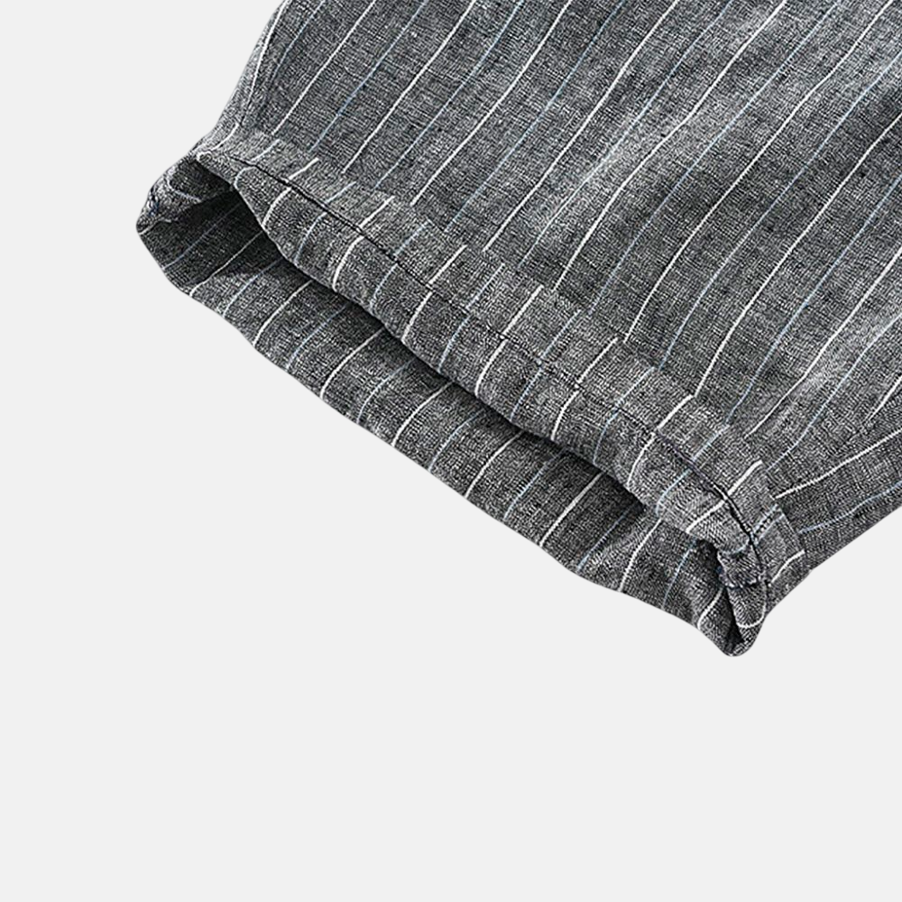 Men's Linen Shorts with Striped Design