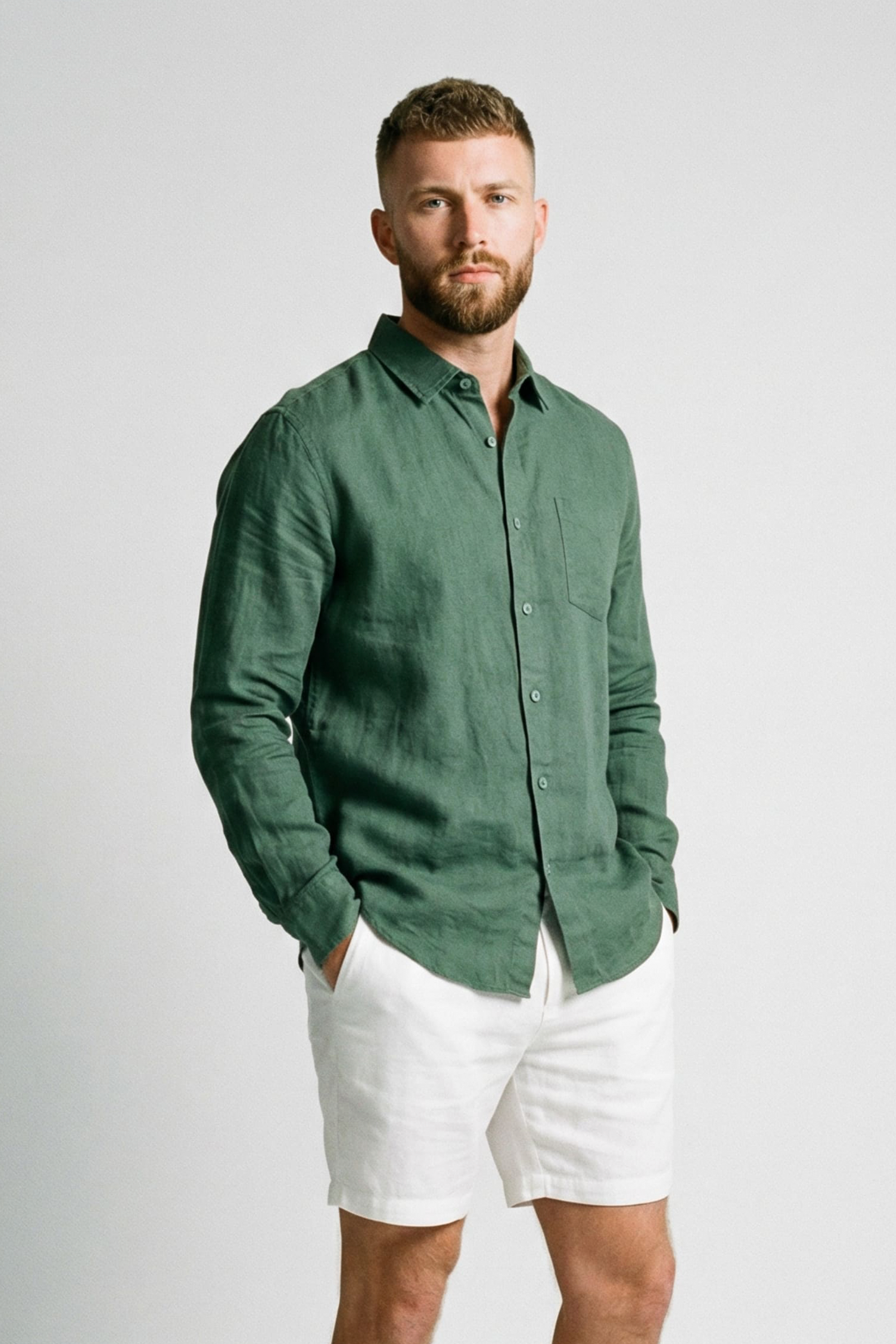 Men's Linen Shirt with Pocket