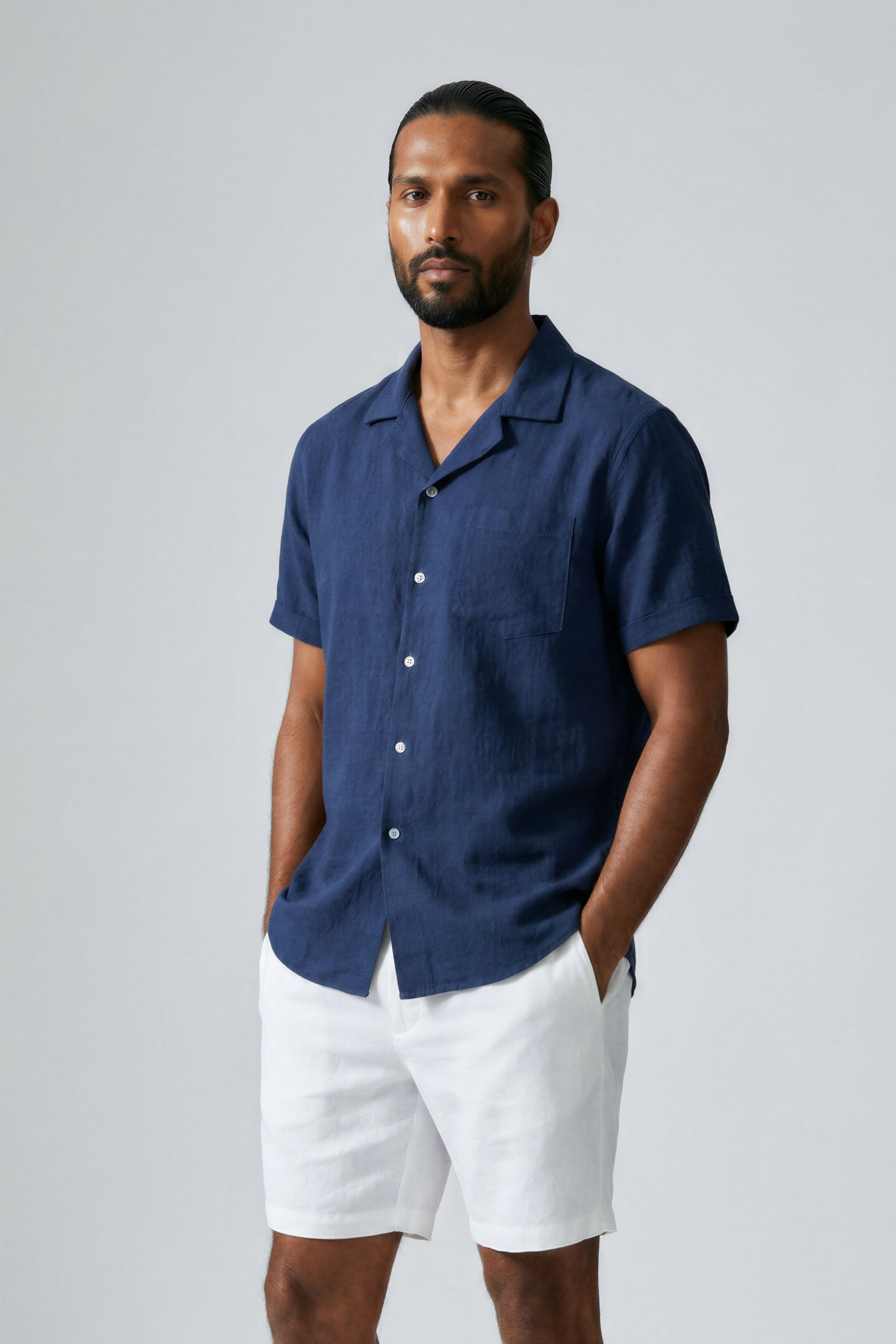 Men's Linen Tourist Collar Shirt