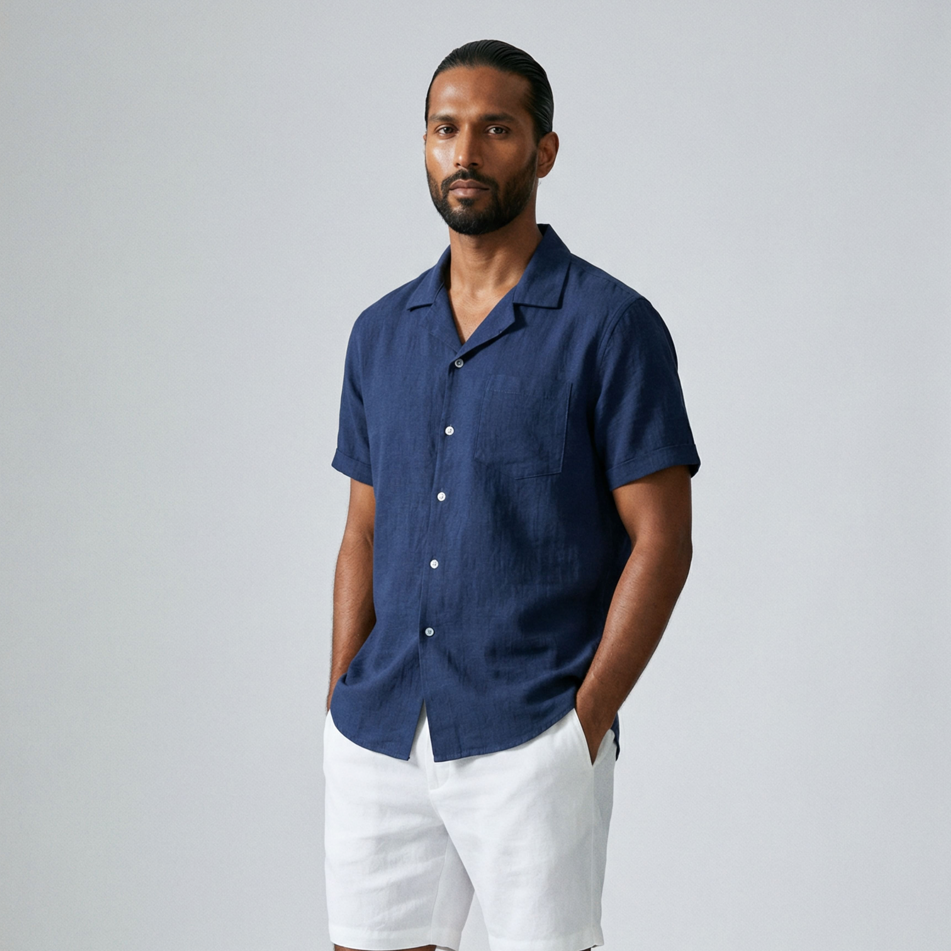 Men's Linen Tourist Collar Shirt