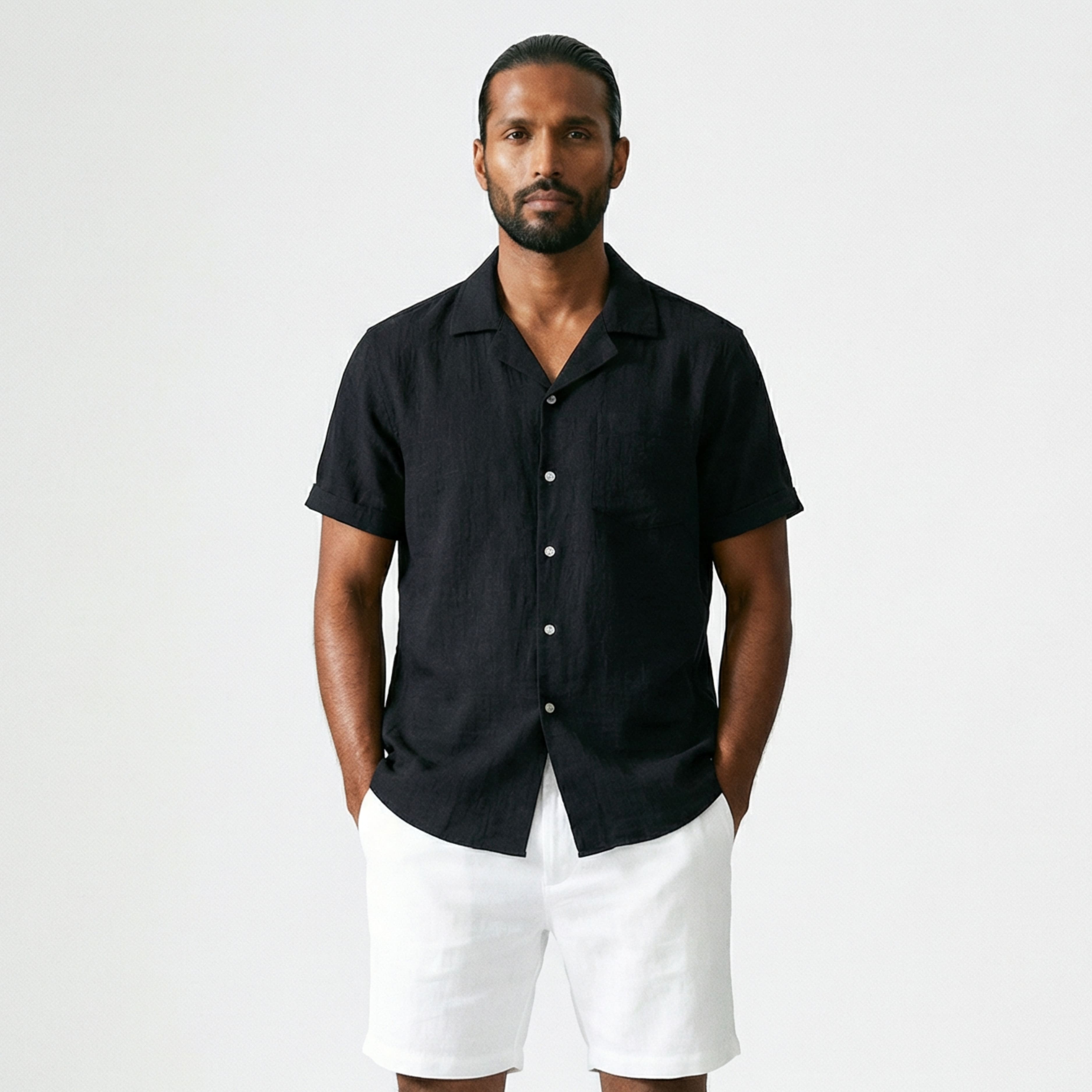 Men's Linen Tourist Collar Shirt