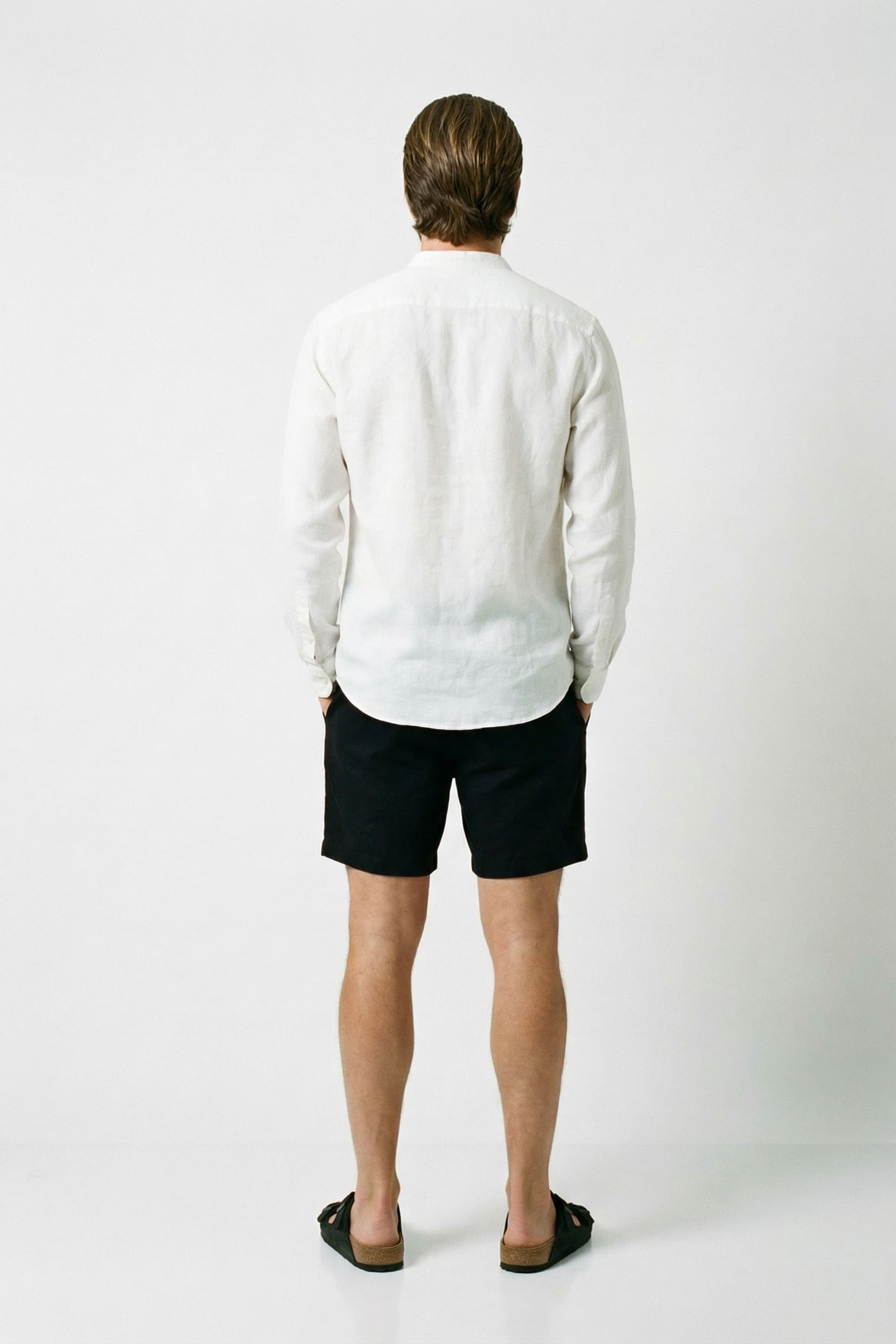 Men's Linen Clergy Collar Shirt