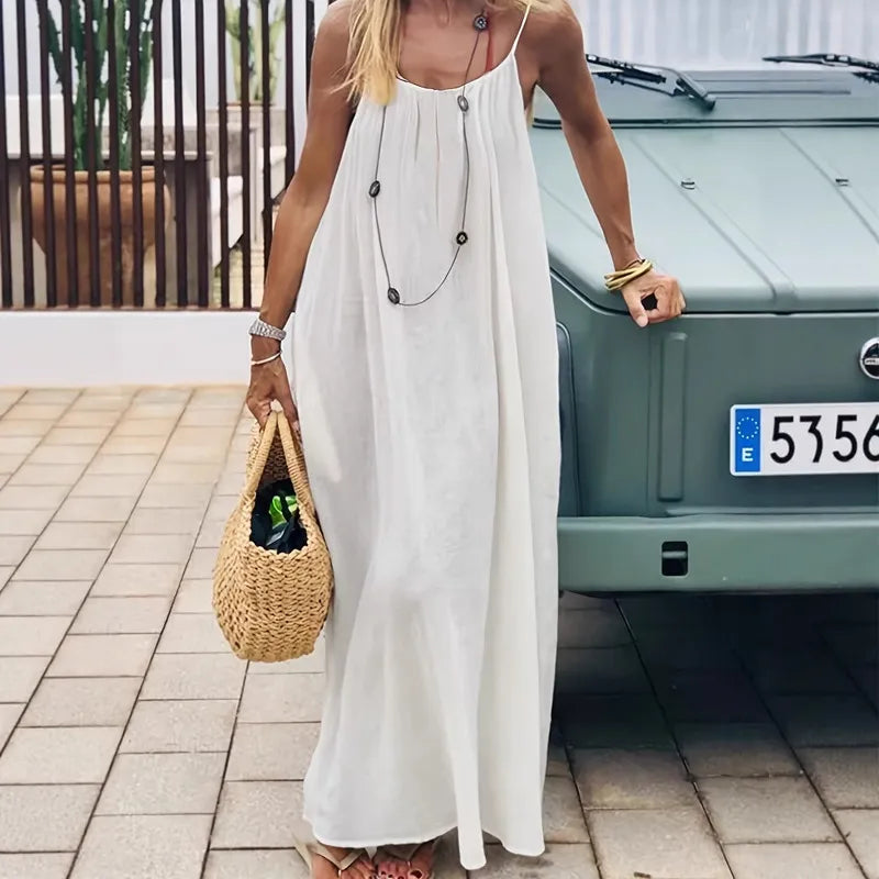 Vestido Luna Backless — Largo Sin Espalda con Tirantes Ajustables