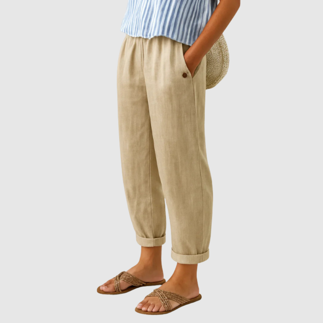 Edith | Breathable Linen-Cotton Trousers