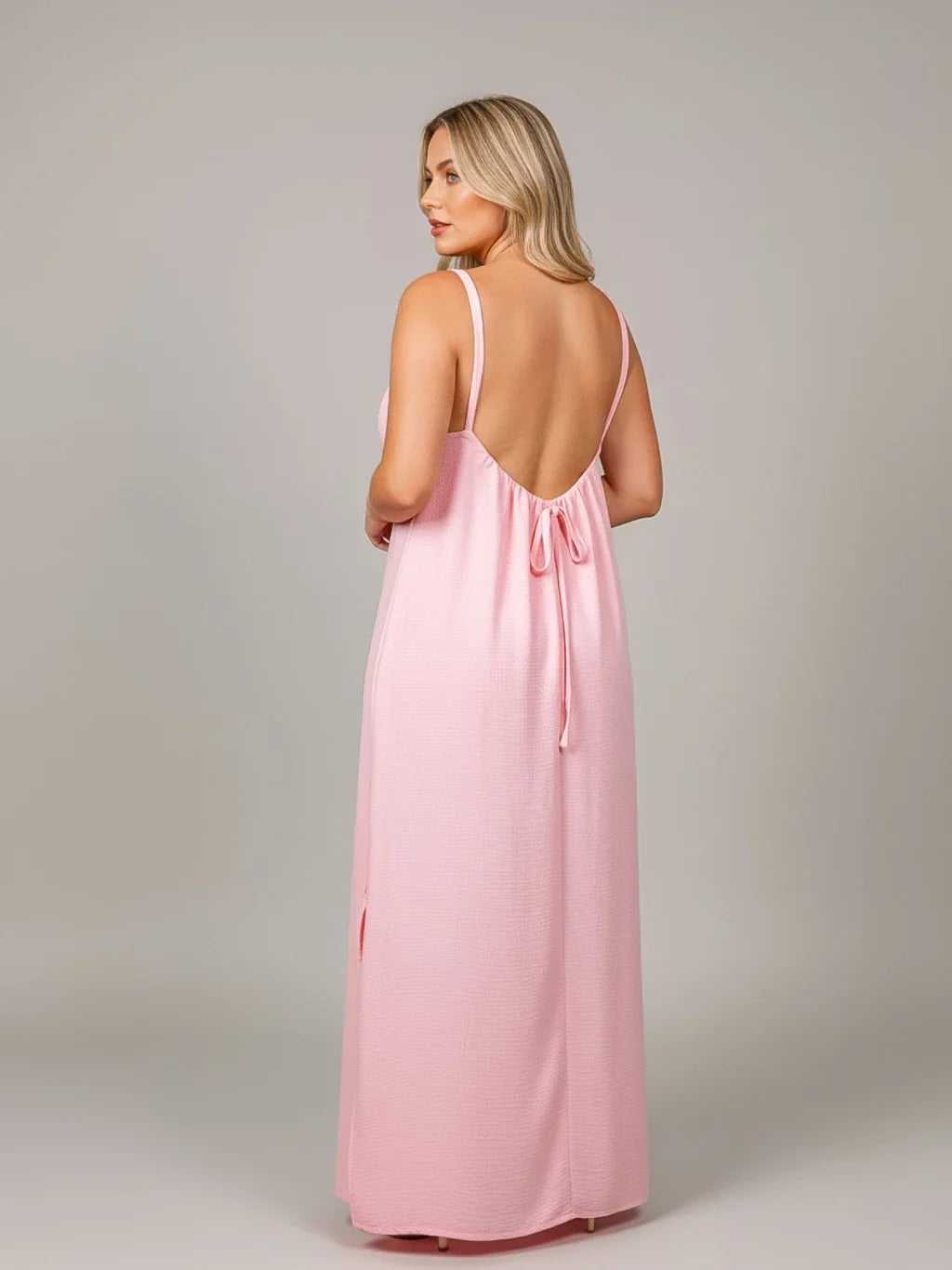 Vestido Luna Backless — Largo Sin Espalda con Tirantes Ajustables
