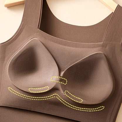Camiseta de tirantes térmica con cuello en U y sujetador incorporado para mujer
